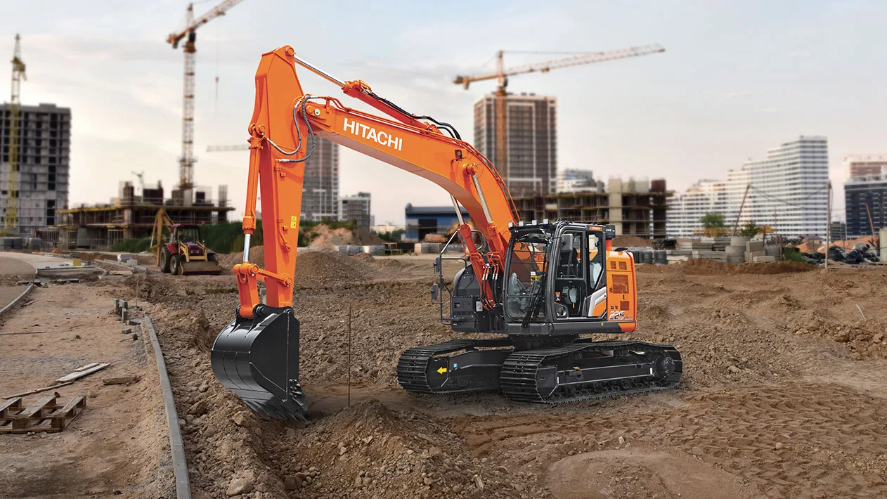 Hitachi ZX225USLC-7 excavator available for dry hire from PrimeDig Plant Hire
