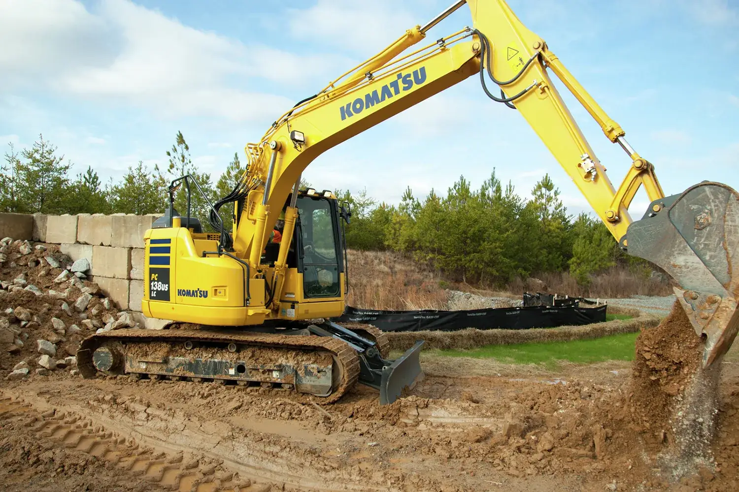 Komatsu PC138USLC-11 excavator available for dry hire from PrimeDig Plant Hire