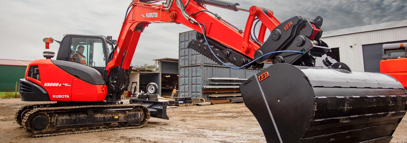 Kubota KX080-3S excavator available for dry hire from PrimeDig Plant Hire